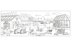 fresque ferme - Formes et dessins à colorier - 10doigts.fr - 2