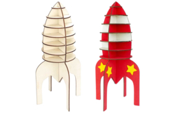 fusée en bois à monter - Maquettes en bois - 10doigts.fr
