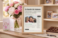 Gazette Maman + son cadre en bois - Cadres et clips photos : des supports uniques pour afficher vos souvenirs - 10doigts.fr