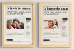 Gazettes Maman & Papa + 2 cadres - Cadres photos à décorer - 10doigts.fr