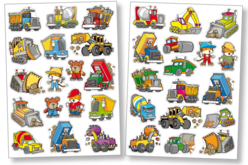 Gommettes engins de chantier - Gommettes Transports et Métiers - 10doigts.fr