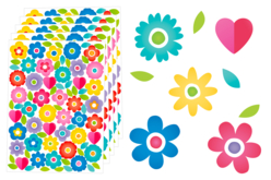 Gommettes Fleurs et coeurs - 320 pcs - Gommettes Fleurs, Fruits et Légumes – 10doigts.fr