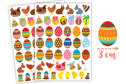 Gommettes Œufs de Pâques - 90 pcs - Gommettes Pâques – 10doigts.fr