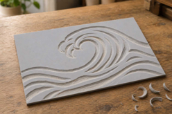 gravure plaque linoleum vague - Matériel de linogravure : s'initier à l'impression d'estampes maison - 10doigts.fr