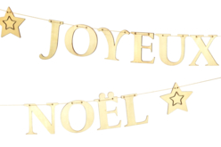 guirlande joyeux noël en bois - Objets en bois Noël - 10doigts.fr