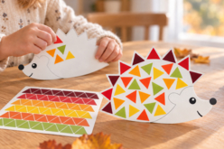 hérisson gommettes activité enfant automne - Kits créatifs d'automne : des activités clé en main pour les enfants - 10doigts.fr