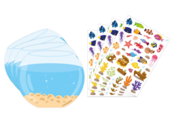 Kit 4 mini mondes gommettes Aquarium - Kits créatifs avec gommettes : le plein d’idées pour les petits artistes - 10doigts.fr - 2