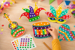 kit carnaval gommettes - Kits créatifs Carnaval - Activités manuelles et de bricolage pour Carnaval - 10doigts.fr