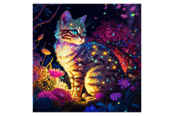 Kit diamond painting, chat, 30x30 cm - Diamond Painting : Kit complet - 10doigts.fr