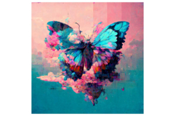 Kit diamond painting, papillon, 30x30 cm - Diamond Painting : Kit complet - 10doigts.fr