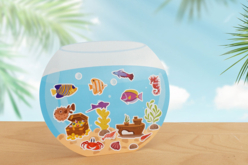 Kit mini mondes gommettes Aquarium - 4 pièces - Kits créatifs gommettes - 10doigts.fr