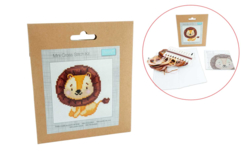 Kit mini points de croix comptés : Lion - Kits Mercerie - 10doigts.fr