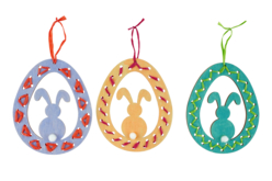 Kit Oeuf Pâques à tisser a suspendre - Kits créatifs Pâques - 10doigts.fr - 2