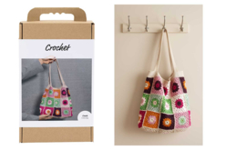 Kit sac crochet en carrés Granny  - Kits Mercerie - 10doigts.fr