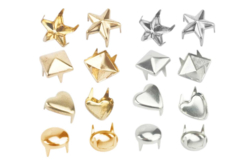 Lot de 6 sets de 25 rivets clous formes assorties - Clous et rivets - 10doigts.fr