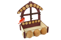 mangeoir oiseau - Déco en bois peints - 10doigts.fr - 2