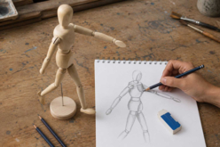 Mannequin articulé en bois, homme - Accessoires de dessin Beaux-Arts - 10doigts.fr - 2