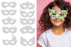 masques arlequin à colorier - Masques Créatifs - 10doigts.fr