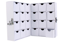 Meuble de rangement, en carton blanc, en forme de livre - Boîtes en carton - 10doigts.fr