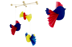 mobile oiseaux - Papiers colorés - 10doigts.fr