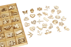 motifs en bois scrapbooking - Déco en bois brut - 10doigts.fr