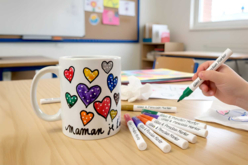 mug maman avec feutre porcelaine - Peinture verre et faïence - 10doigts.fr - 2