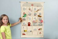 Organisateur en coton à suspendre - Coton, lin - Textiles - 10doigts.fr