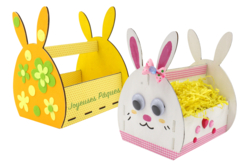 Panier lapin bois paques - Paniers en bois - 10doigts.fr
