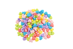 perles plastique coeurs - Perles enfant - 10doigts.fr