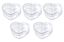 petite boite coeur en plastique - Plastique Transparent - 10doigts.fr