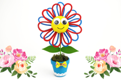 Petite fleur dans son pot - Accessoires en bois - 10doigts.fr - 2