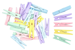 pinces pastel - Pinces à linge en bois - 10doigts.fr