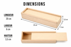 plumier en bois dimensions - Boîtes en bois à décorer - 10doigts.fr