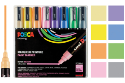 Pochette de 8 marqueurs POSCA pointes moyennes (1,8 à 2,5 mm)- couleurs pastels assorties - Marqueurs POSCA - 10doigts.fr