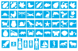 pochoirs et tracettes assorties - Pochoirs enfants - 10doigts.fr