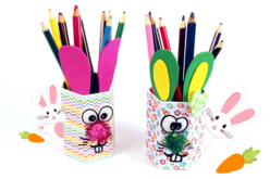Pot à crayons Lapin - Pots en carton - 10doigts.fr