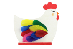 poule bois - Supports de Pâques à décorer - 10doigts.fr