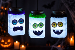P'tits monstres d'Halloween lumineux - Plastique Transparent - 10doigts.fr - 2