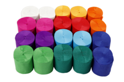 rouleau de crépon 10 couleurs - Papier crépon - 10doigts.fr