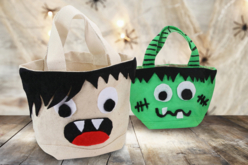 Sac à bonbons pour Halloween - Coton, lin - Textiles - 10doigts.fr - 2