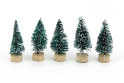 Sapins enneigés décoratifs - 5 pièces - Déco Noël Nature - 10doigts.fr