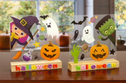 Scène d'Halloween avec stickers - Cadres photos en bois - 10doigts.fr - 2