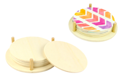 service dessous de verre en bois - Objets bois pour la cuisine - 10doigts.fr