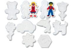 Set de 10 plaques fantaisies pour perles à repasser - Perles à repasser 5 mm - 10doigts.fr