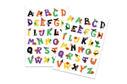 Set de 2 planches de gommettes lettres halloween - Gommettes Halloween - 10doigts.fr