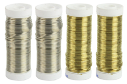 Fil métal épais Ø 0.6 mm - 4 bobines Or et Argent - Fil métallique – 10doigts.fr
