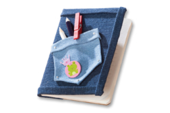 Set de 4 coupons de tissu auto-adhésif effet Jean - Tissus adhésifs - 10doigts.fr