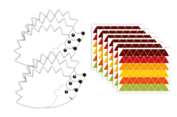 Set de 6 hérissons en carte forte imprimée + 6 planches de gommettes - Kits créatifs Automne - 10doigts.fr