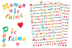 stickers papa et maman je t'aime - Gommettes  Fête des parents - 10doigts.fr