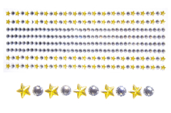 strass adhésifs étoiles noël or argent - Strass autocollants - 10doigts.fr